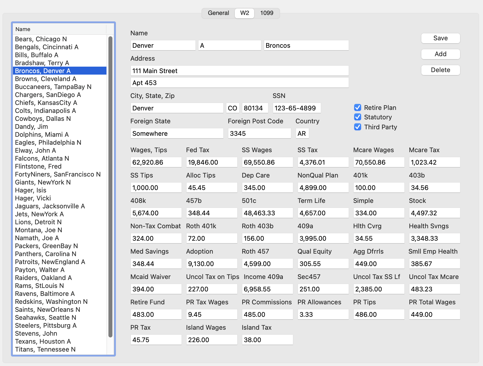 AllReports Lite W2/1099 Entry